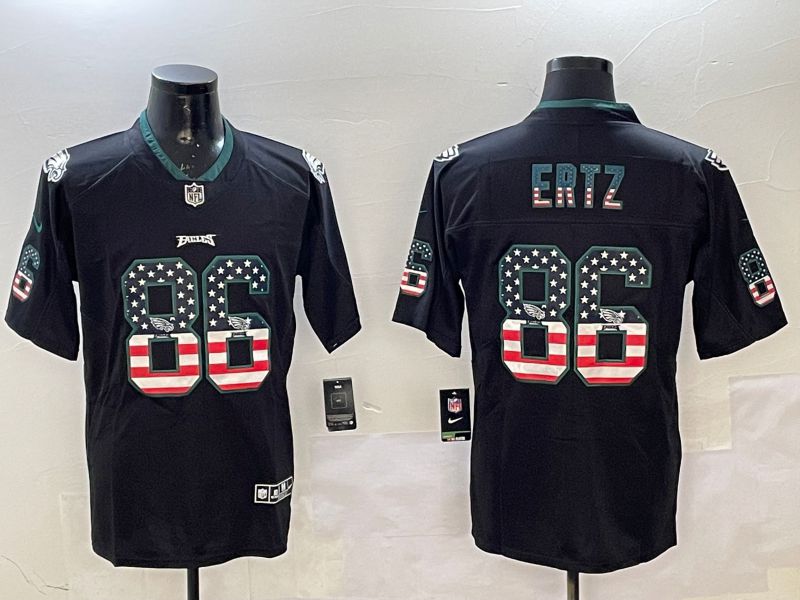 Men Philadelphia Eagles #86 Ertz Black National Flag 2025 Nike Limited NFL Jersey style 211